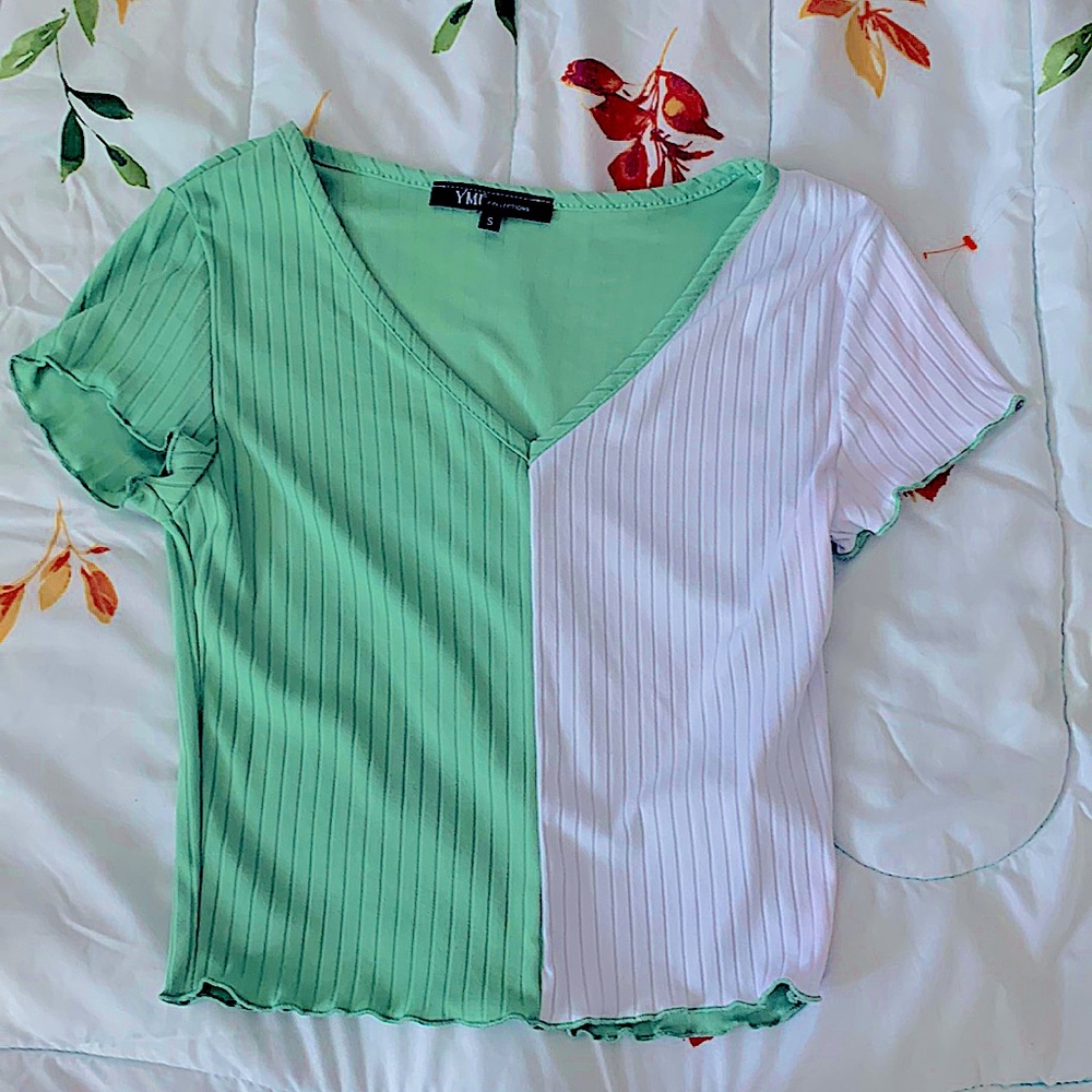 YMI, size S (girls), color green & white